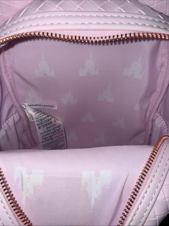 Loungefly Disney Parks Exclusive Pink Woven Mini Backpack with Mickey Ears main image 7